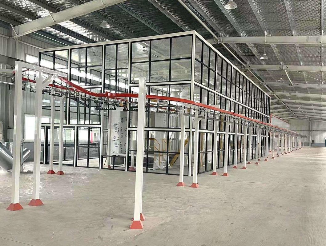 Overhead Conveyor Coating Line designed to eliminate manual handling maximize throughput and ensure consistent powder coating